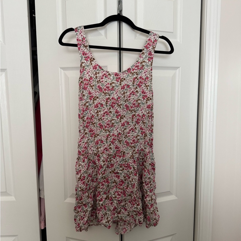Women’s Floral Mini Dress | Size S/M | Pink Cottagecore Sundress